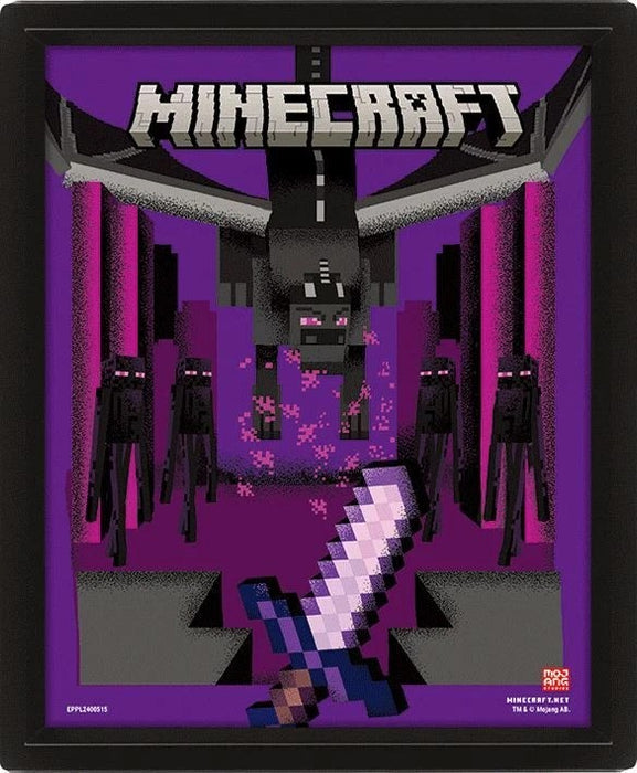 Decorazione da parete Minecraft Ender Dragon incorniciata