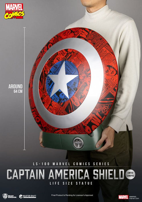Captain America Schild in Lebensgröße (Comic-Edition)