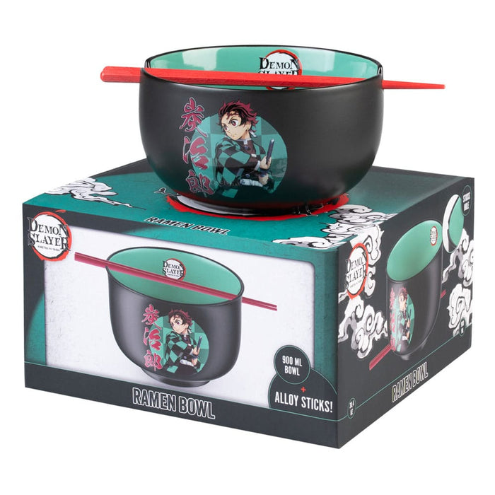 Demon Slayer Cuenco de ramen Tanjiro con palillos