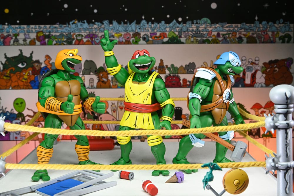 Teenage Mutant Ninja Turtles Stump Wrestling Pack de 4 Figuras de Acción (Archie Comics)