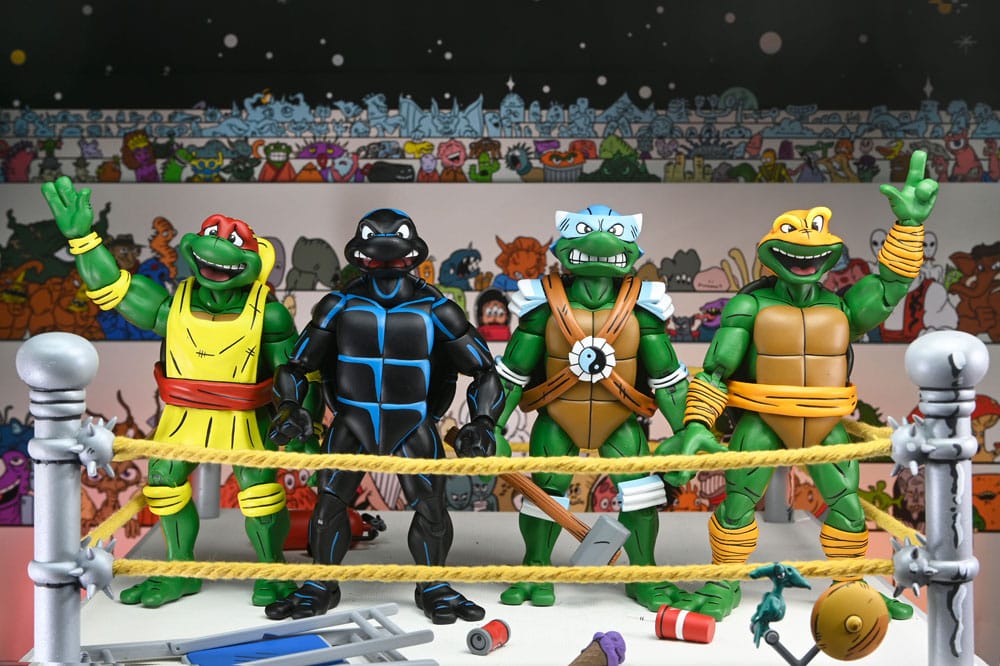 Teenage Mutant Ninja Turtles Stump Wrestling Pack de 4 Figuras de Acción (Archie Comics)