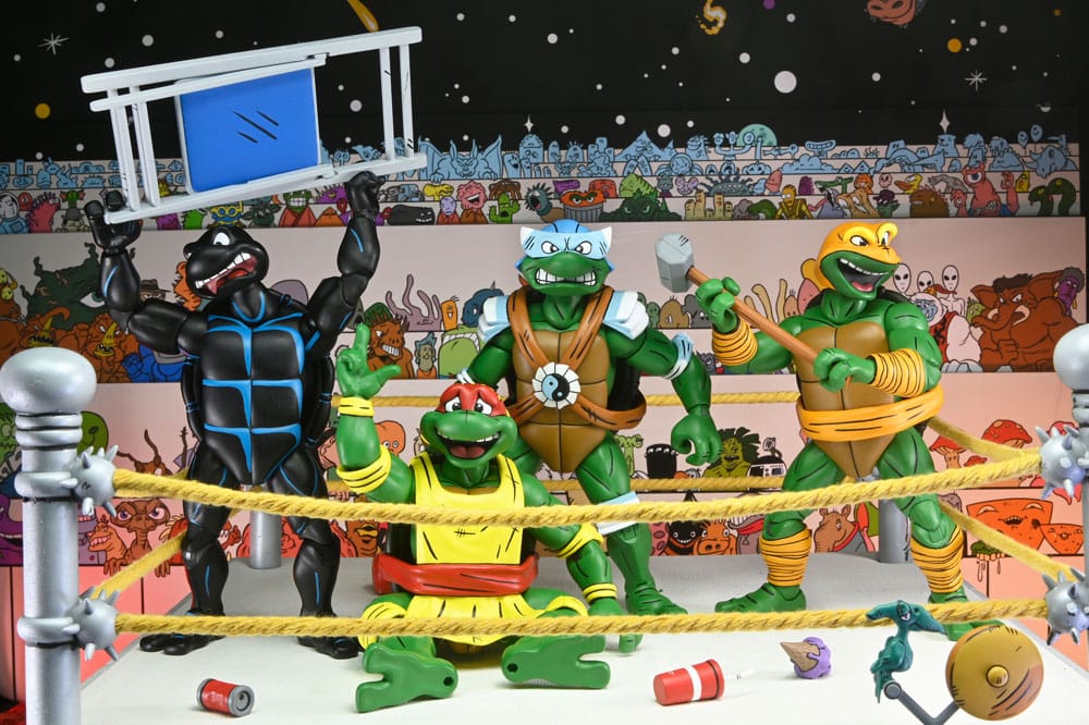 Teenage Mutant Ninja Turtles Stump Wrestling Pack de 4 Figuras de Acción (Archie Comics)