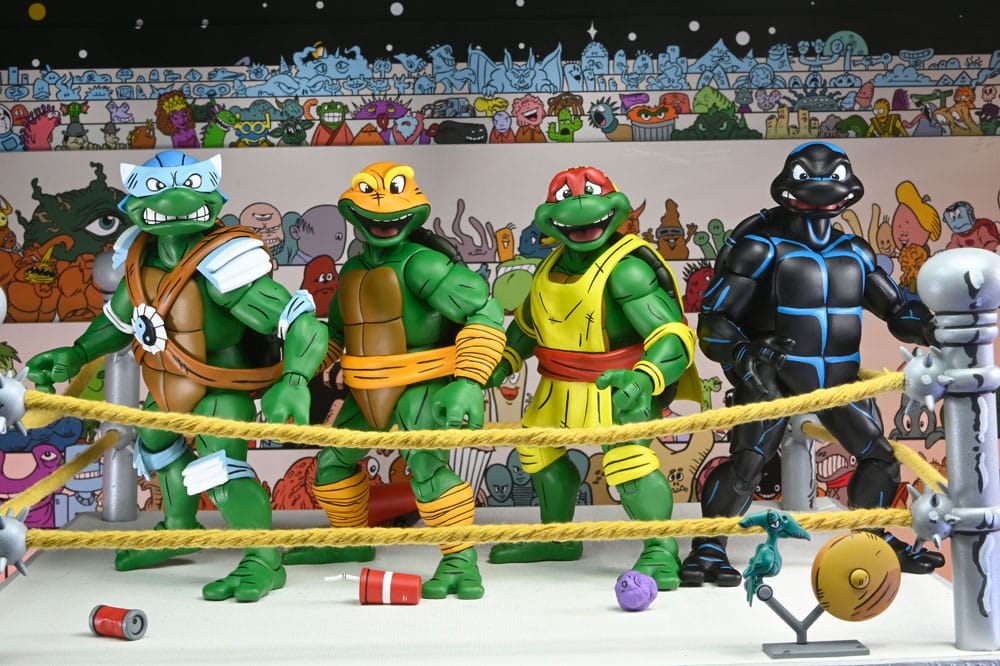 Teenage Mutant Ninja Turtles Stump Wrestling Pack de 4 Figuras de Acción (Archie Comics)