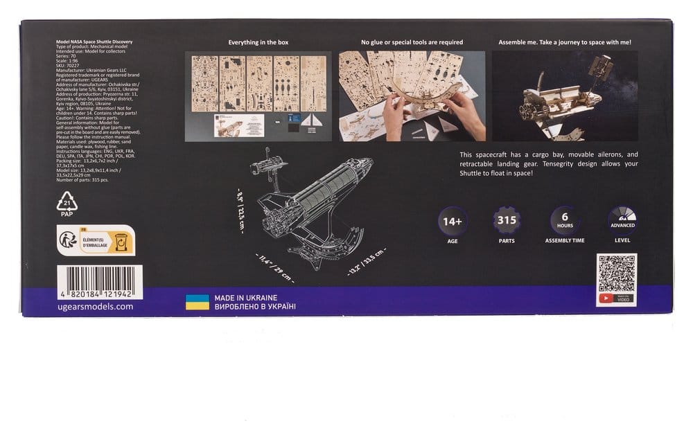 NASA Space Shuttle Discovery 3D Wooden Model Kit