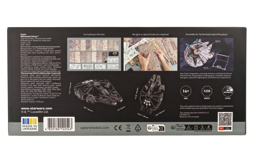 Kit di modellismo in legno Star Wars Millennium Falcon